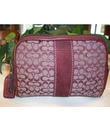 Coach 6968 Mini Signature Domed Cosmetic Toiletry Zip Top Case Burgundy ... - $39.00