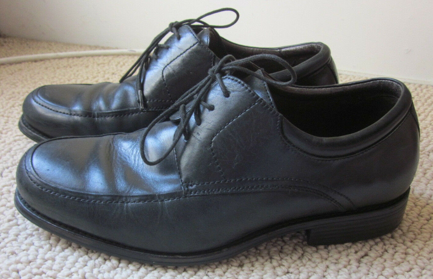 Johnson & Murphy Mens Shoes US 9 M Black Leather Lace Up Oxfords Work ...