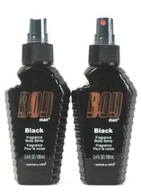 2 Bottles Bod Man 3.4 Oz Black Fragrance Body Spray