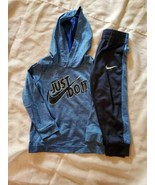 Boy NIKE 2T 2pc Set Graphic Hoodie/Joggers Dri-Fit Navy/Blue Great Cond - $19.80