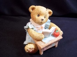 Cherished Teddies figurine Linda You're a friend to me teddy at desk book apple - £4.22 GBP