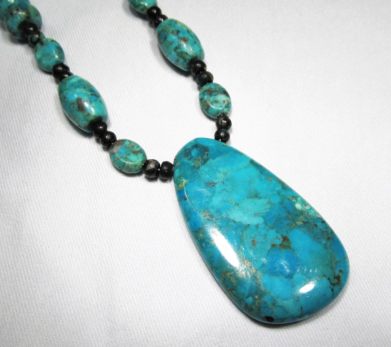 Primary image for Jay King DTR Sterling Turquoise Bead & Large Pendant Necklace C2162