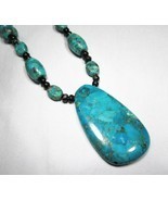 Jay King DTR Sterling Turquoise Bead &amp; Large Pendant Necklace C2162 - $192.44
