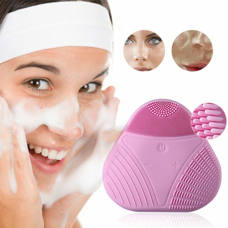 USA Silicone Electric Face Cleansing Brush Skin Cleaner Face Scrub Cleaning Exfoliators & Scrubs