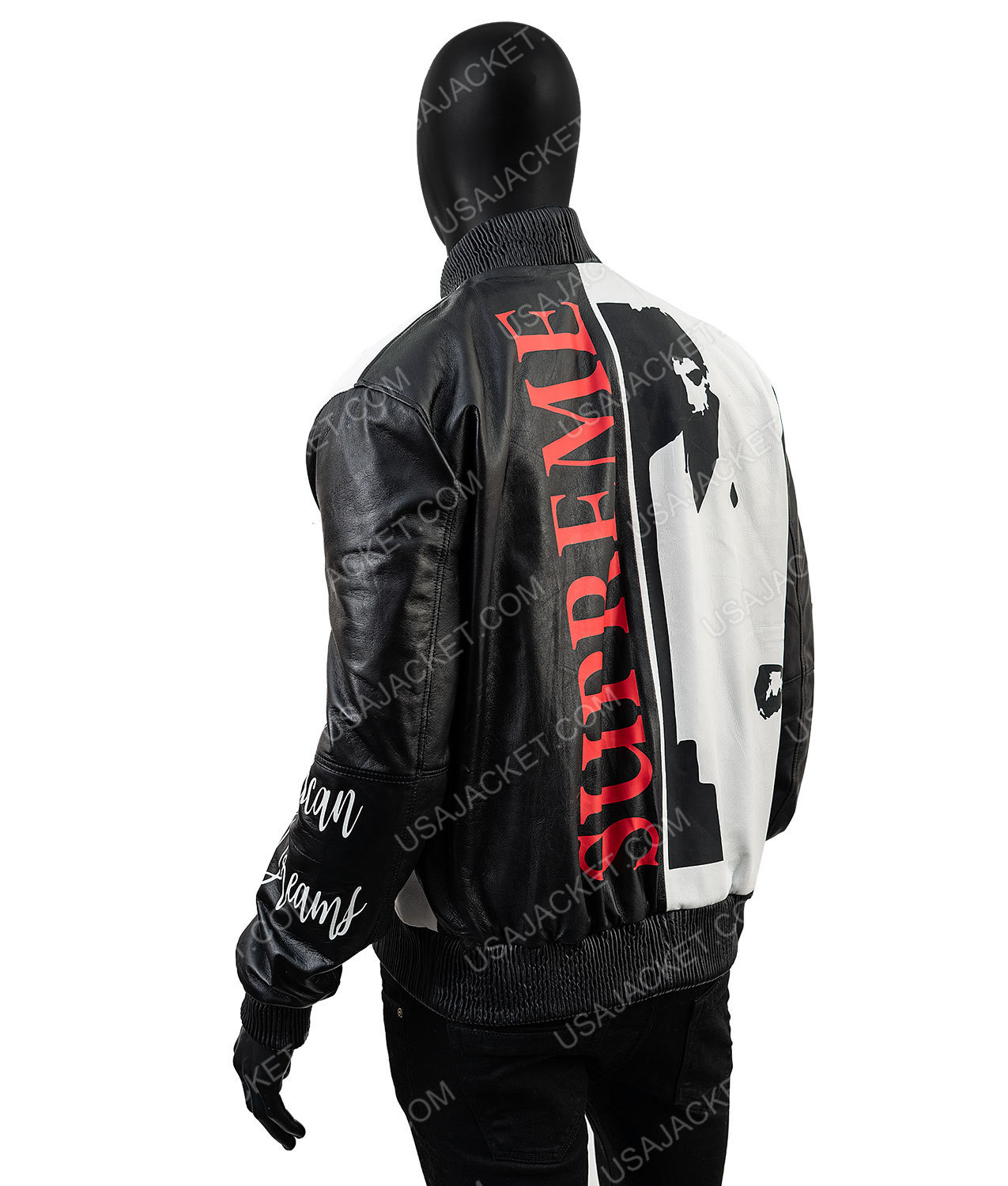 Supreme Scarface Tony Montana Costume Zipper Varsity Real Leather ...