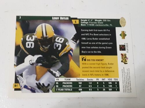 1996 PACKERS LeRoy Butler signed card UD Collector's Choice