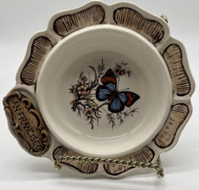 Vintage Treasure Craft USA Ashtray Trinket Dish San Francisco Butterfly 6 3/4 “ - $22.76
