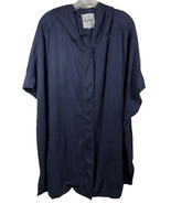 BB Dakota Navy Blue Short Bat Sleeve Hooded Long Jacket Zip Pockets 100%... - $39.59