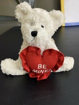 Boyds Bear BEAR KISSES 82038 2002 7” Plush White Be Mine Heart New Tag Valentine - $10.39