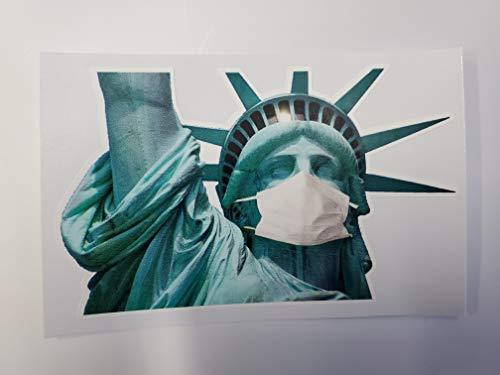 Primary image for Statue of Liberty with Face Mask NewYork | Decal Vinyl Sticker | Cars Trucks Van