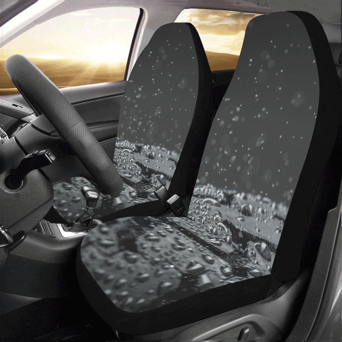Rain Car Tire Water Drop Universal Fit Auto Drive Car Seat Covers