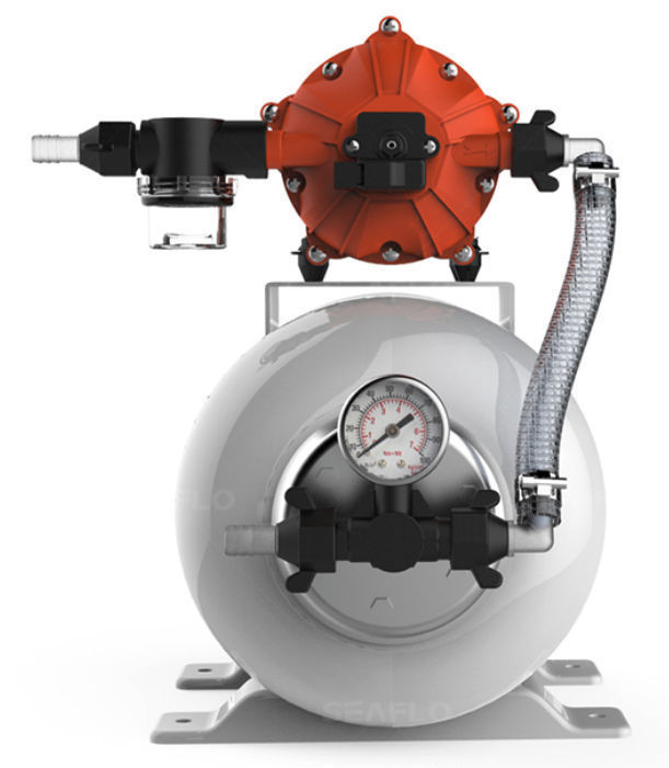 SeaFlo Marine Water Pump 12 V DC 60 PSI 5.5 GPM 2 Gallon Accumulator