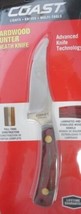 COAST C652CP Hardwood Hunter Sheath Knife w/ Leather Belt Sheath 7&quot; Overall - $9.90