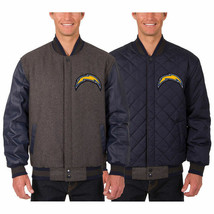Los Angeles Chargers Wool & Leather Reversible Jacket with Embroidered Logos  - $269.99
