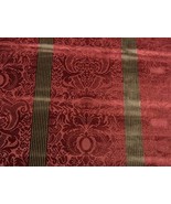 DONGHIA DAMASK FLORAL STRIPE CRANBERRY RED VELVET PILLOW FABRIC 3 YARD 52&quot;W - $174.15
