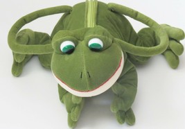 Russ Berrie Frog Zipper Purse Green Stuffed Plush Animal Frizby - $21.84