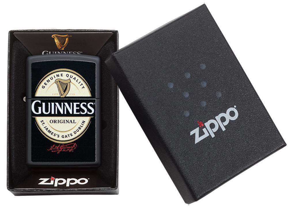 Zippo Lighter Guinness Classic Black Matte 29755 Beers