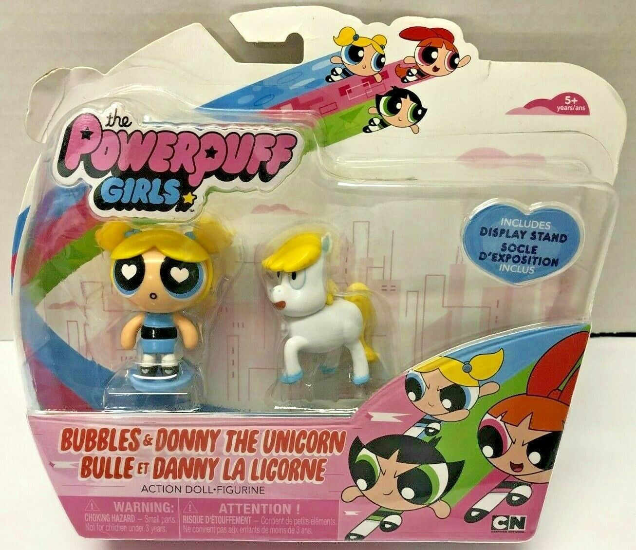 Powerpuff Girls BUBBLES & Donny the UNICORN Action Figure Set Action