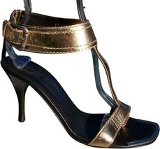 Donald Pliner Couture Platino Metallic Leather Shoe New Gold - Silver $355 NIB - $142.00