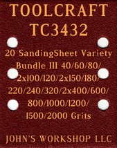 TOOLCRAFT TC3432 - 17 Different Grits - 20 Sheet Variety Bundle III - $18.97