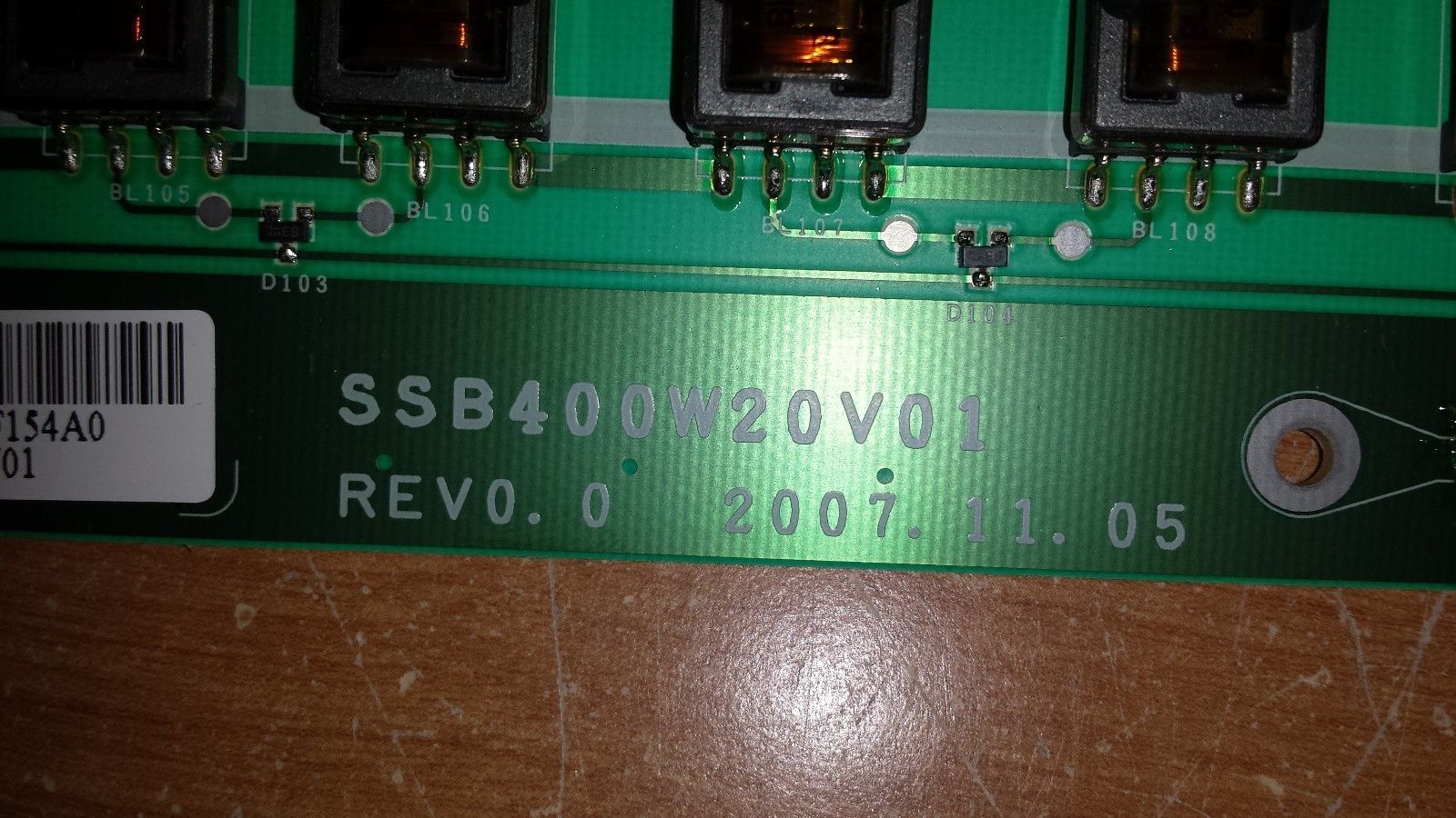 Samsung LN40A650A1FXZA Backlight Inverter Board (SSB400W20V01