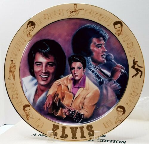 Primary image for ELVIS REMEBERED Elvis Presley A SPECIAL REQUEST Beautiful Large Plate w 24K GOLD