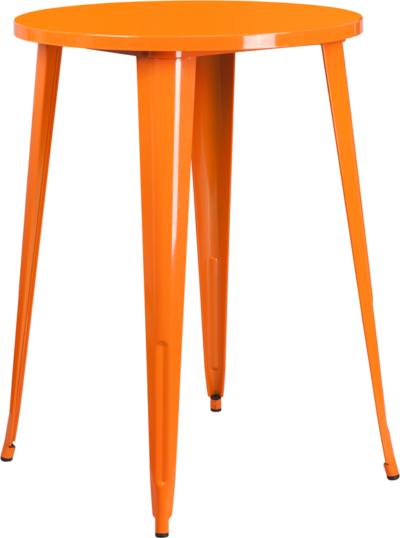 30RD Orange Metal Bar Table CH-51090-40-OR-GG