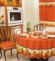 Fruits Apples,Pears,Peach Kitchen Decorative Raund Tablecloth - $48.01