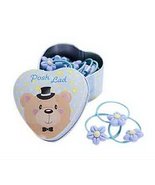 20Pcs Light Yellow Flowers Style Hair Bands With Cute Bear Tin Box For B... - $11.98