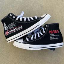 NASA Shoes - Custom Black High Tops Converse - Men&#39;s and Women&#39;s Shoes  - $179.00