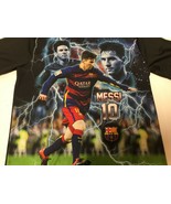 FCB Barcelona Qatar Airways Lionel Messi #10 Size Youth Large Jersey Black 3 D - $19.79