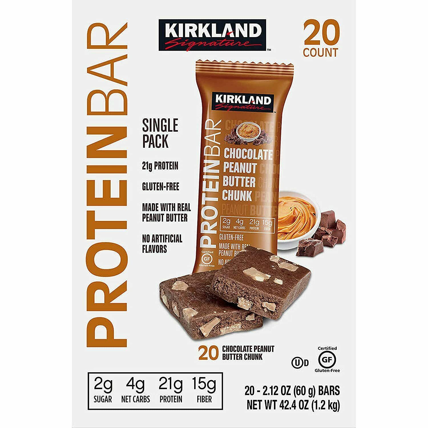 Kirkland Signature Protein Bars Chocolate Peanut Butter Chunk 2.12 oz