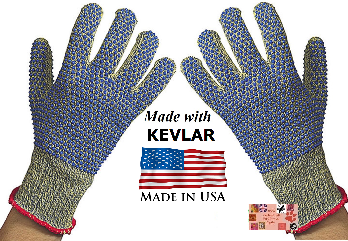 Ansell Armor Knit - Armor knit animal handling gloves with kevlar*dog,cat,bird,reptile*pet grooming