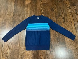 Boys Kids Gap Blue Striped Crew Neck Cotton Pullover Sweater Size M 8 - $9.89