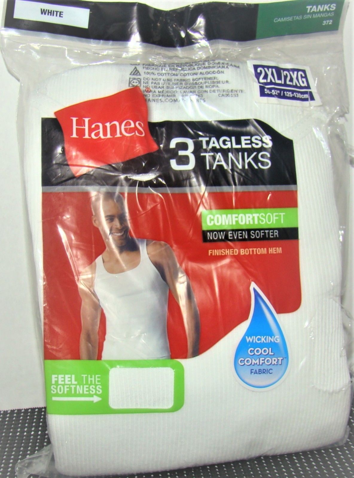 HANES 3 WHITE TAGLESS TANKS 2XL - T-Shirts, Tank Tops