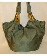 Braciano Green Fabric Tote Hobo Double Handles Shoulder Bag  - $9.89
