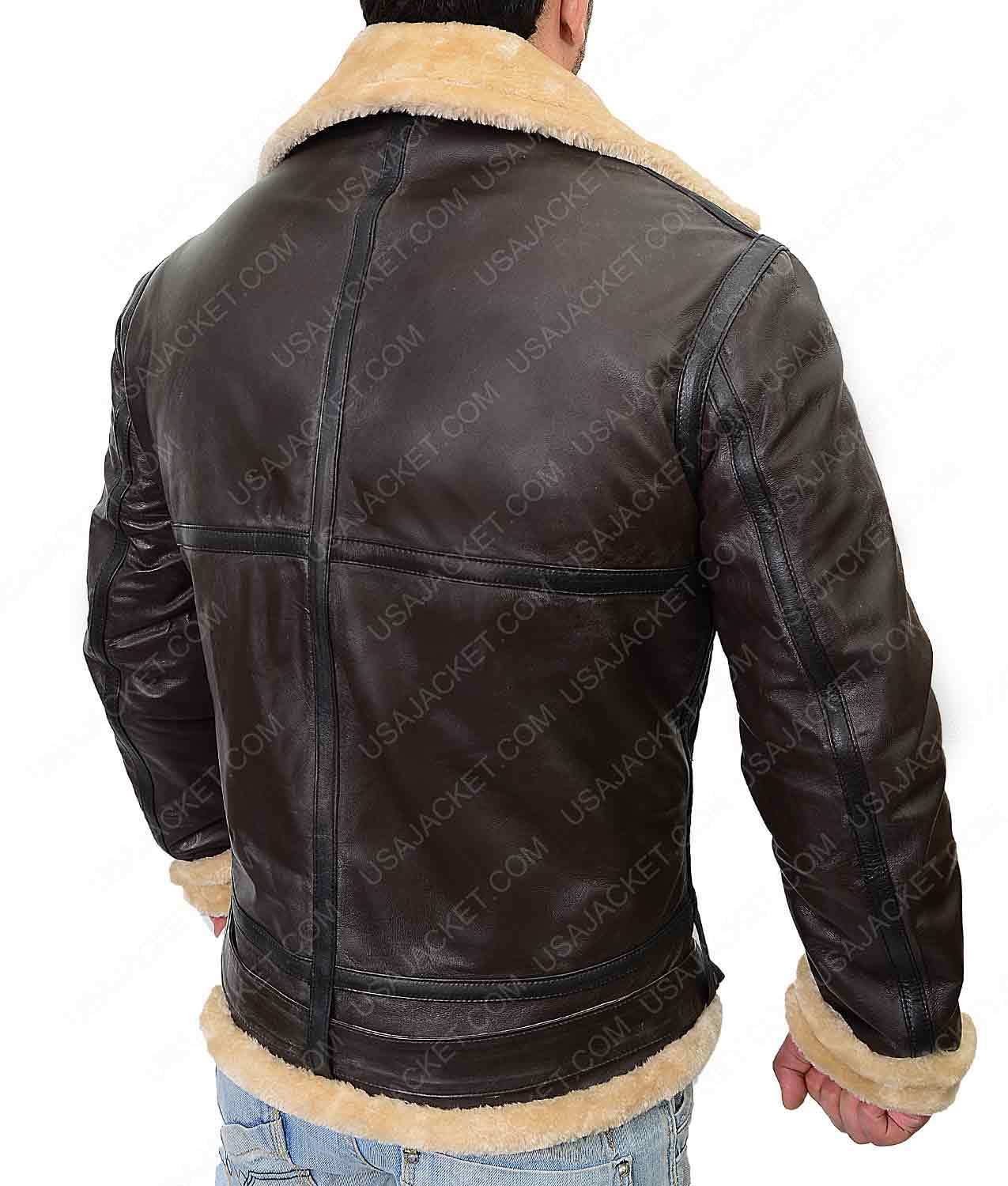 Dunkirk Farrier Tom Hardy Aviator Air Force Shearling Bomber Leather ...