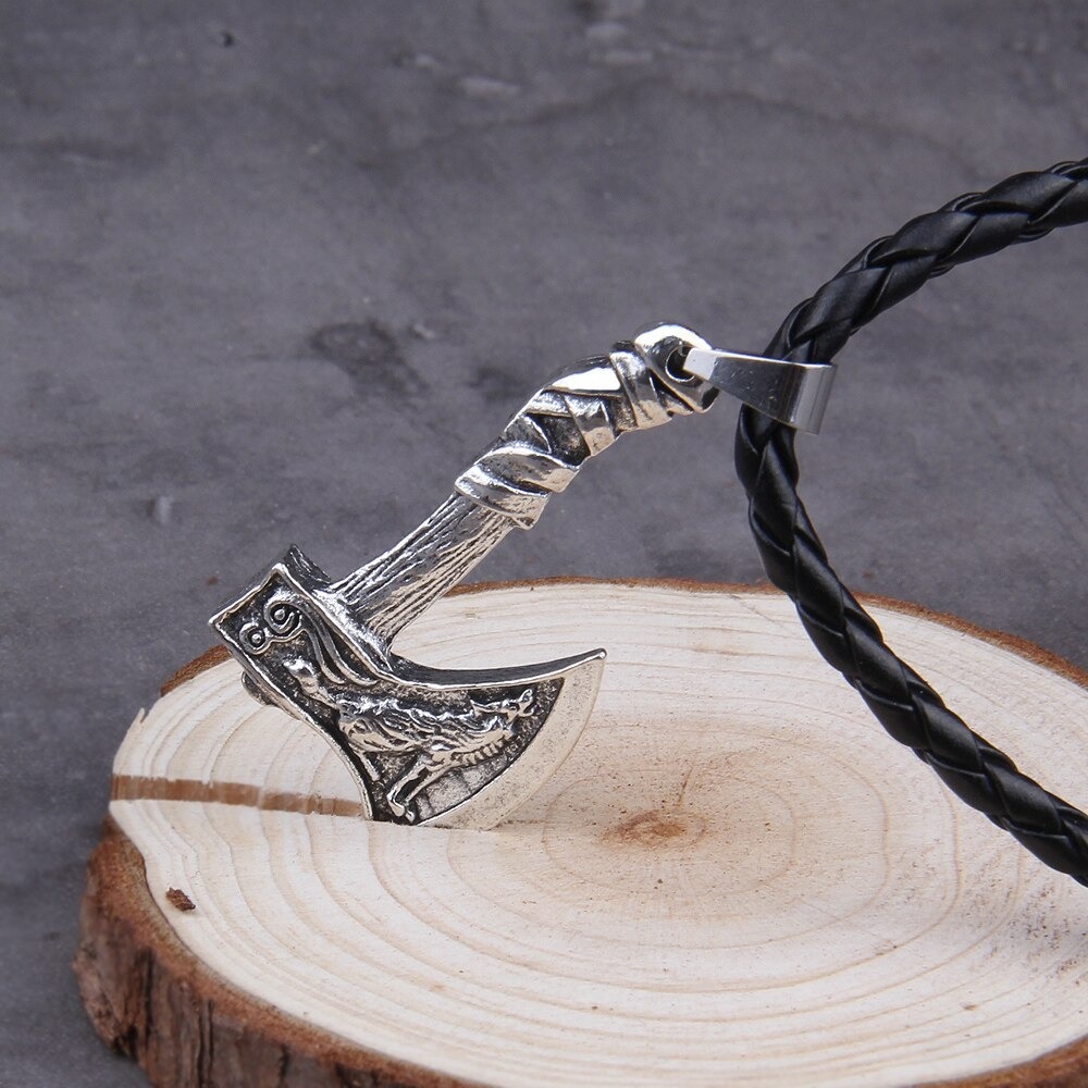 Wolf And Raven Slavic Amulets Talismans Viking Odin Ax Necklaces & Pendants Men