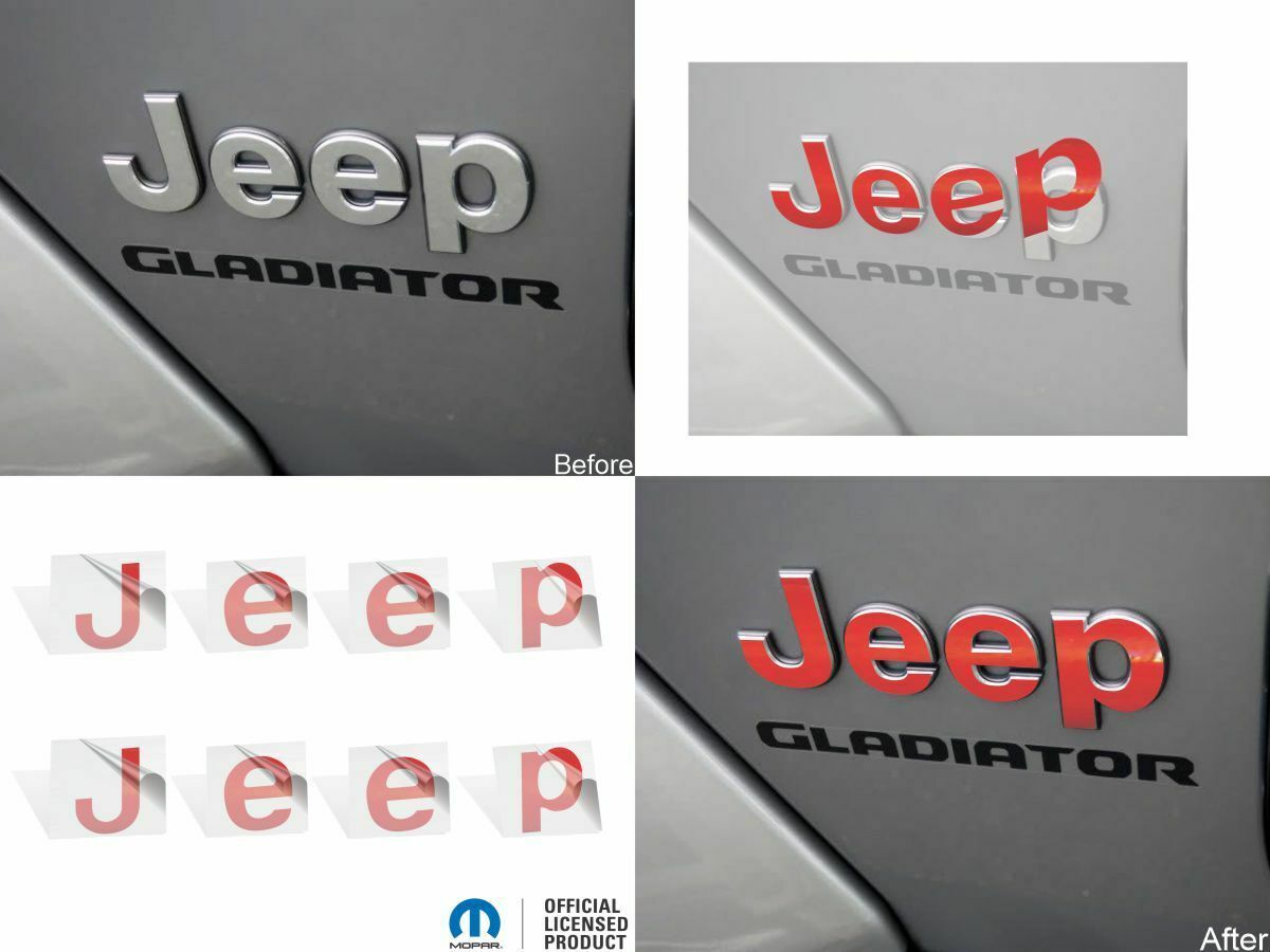 2020 2021 2022 2023 Gladiator JEEP Fender Badge Overlay Decal Stickers