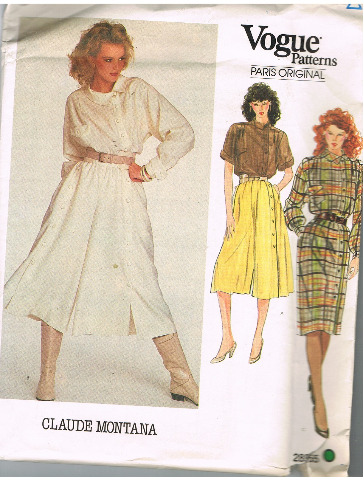 Vintage Vogue Patterns Paris Original Claude Montana Designer Sewing ...