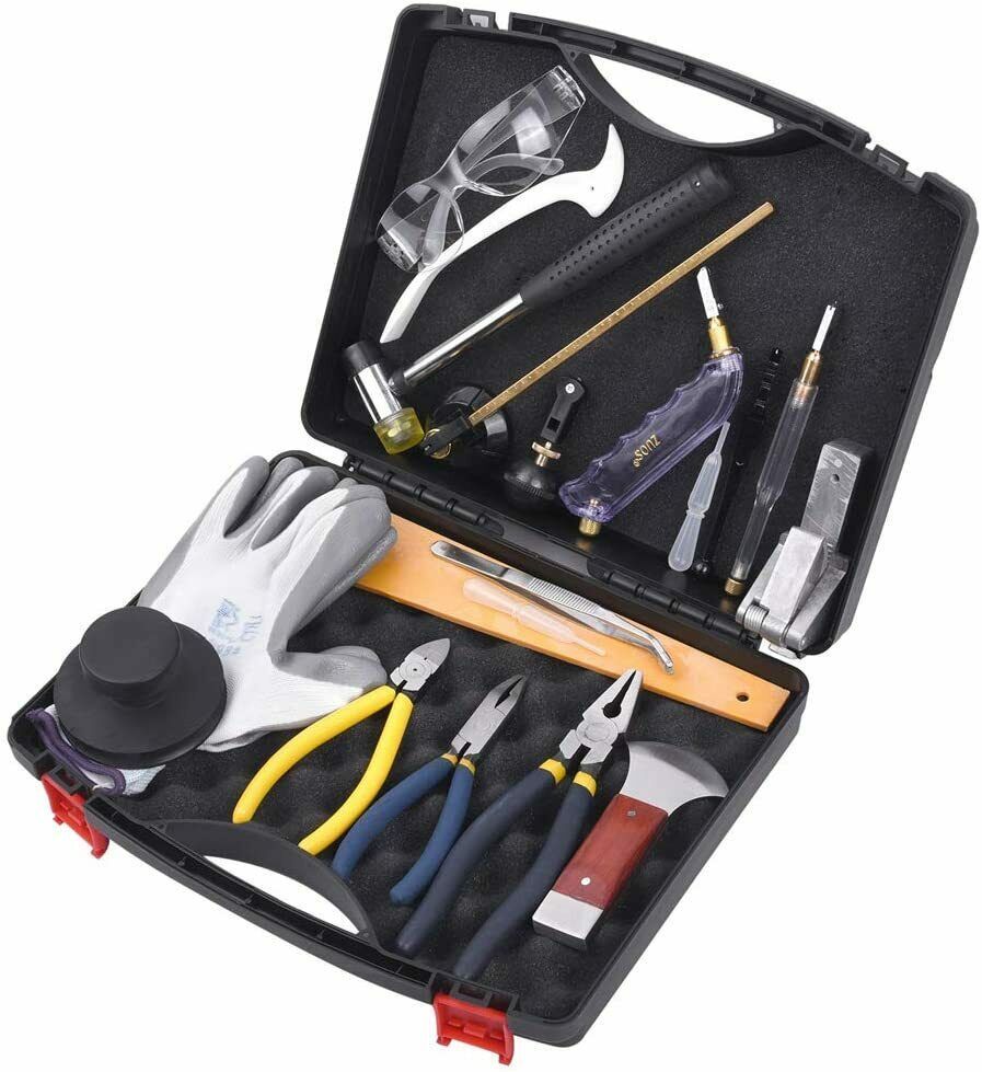 Stained Glass Tool Kit Set Of 16 Pieces Pliers Cutters Mallet Complete Essential Glass Art Tools