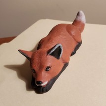 Red Fox Figurine lying down, Vintage Ceramic Hand Crafted Pottery, Animal Figure image 3