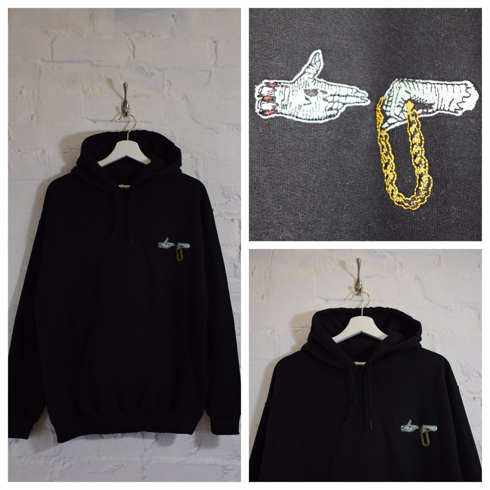 Image of Actual Fact Run The Jewels Black Hooded Sweatshirt Hoodie