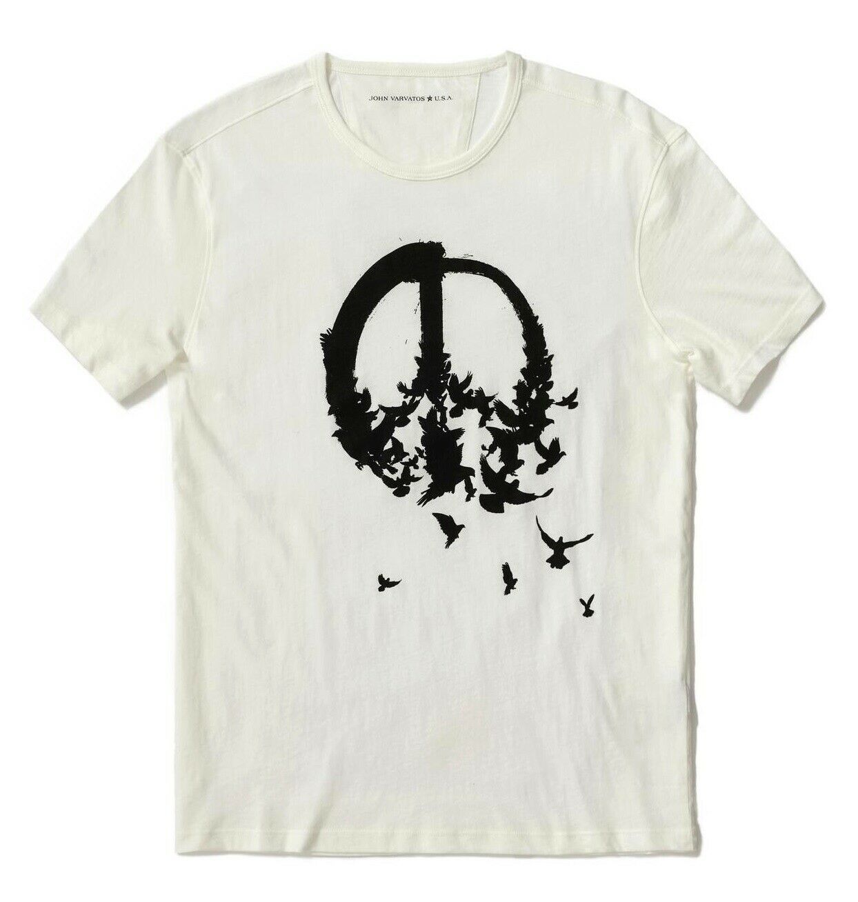 John Varvatos Star USA Men's Short Sleeve Skull Graphic Crew T-Shirt Stone Grey John Varvatos Star USA Men's Short Sleeve Skull Graphic Crew T-Shirt Stone Grey
