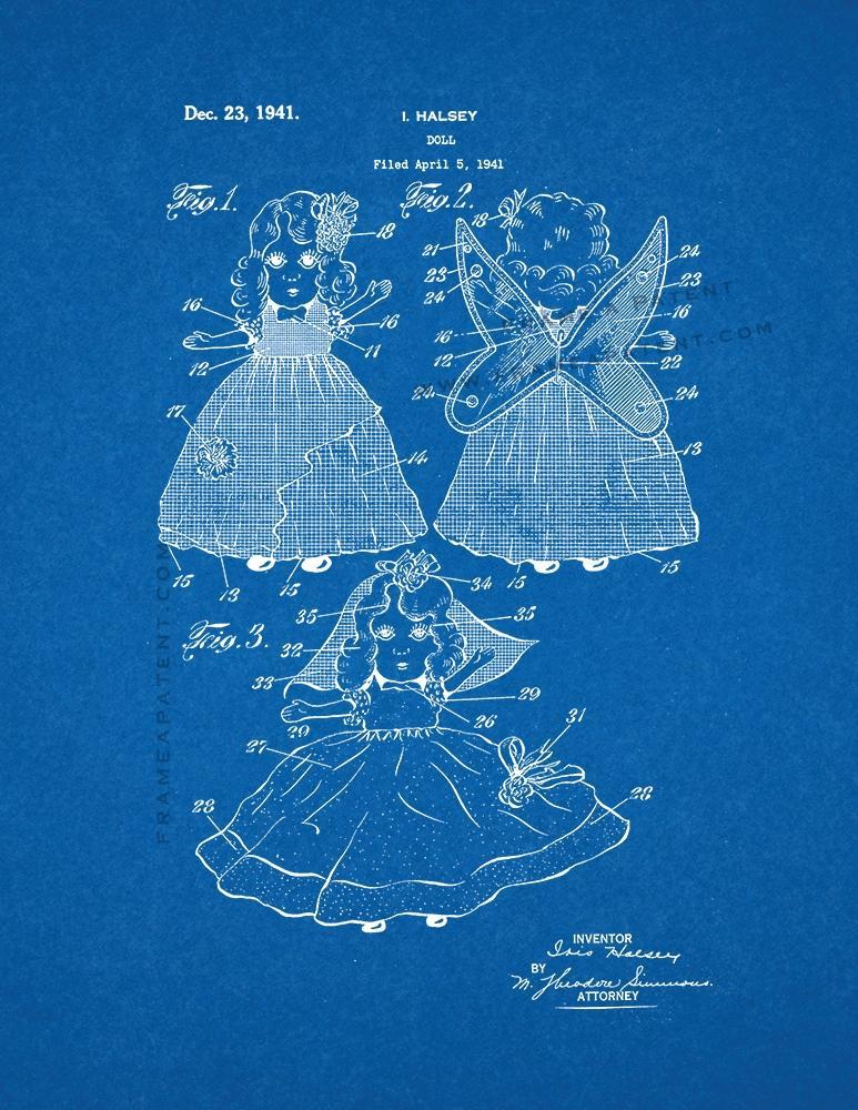 Doll Patent Print - Blueprint