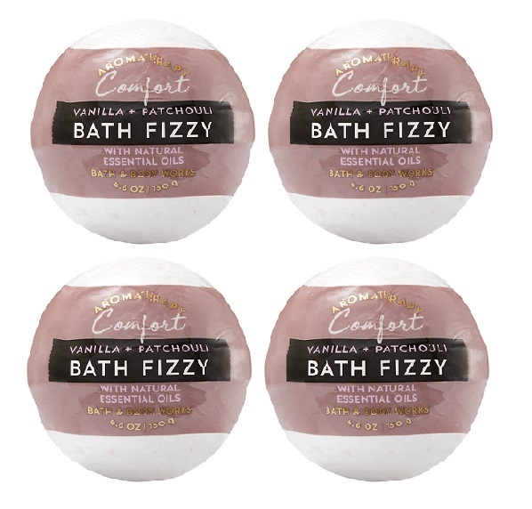 4 Bath & Body Works Aromatherapy Comfort Vanilla & Patchouli Fizzy 4.6 oz each
