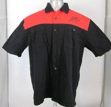 Budweiser Men's XL 100% Cotton Short Sleeve Button-Front Camp Shirt Black & Red - $26.64