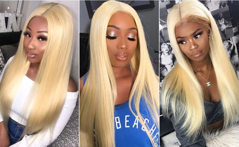 Human Hair Wigs Blonde Lace Part Wig For Women 613 28 30 Inch Frontal Pre Plucke