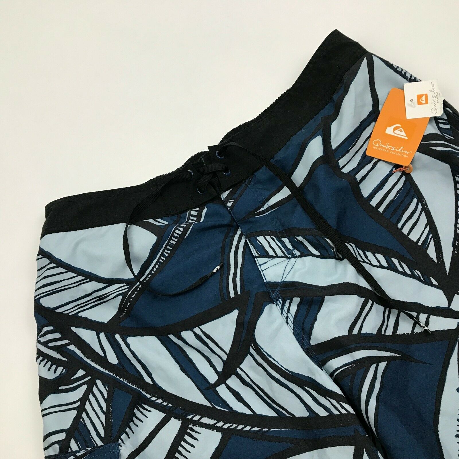 NEW Quicksilver Waterman Collection Board Shorts Size Large Blue Swim Trunks Swimwear
