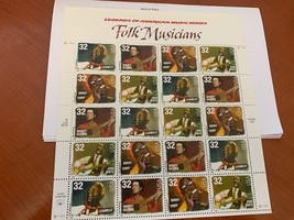 United States Folk Musicians m/s  mnh 1998   stamps - $9.95